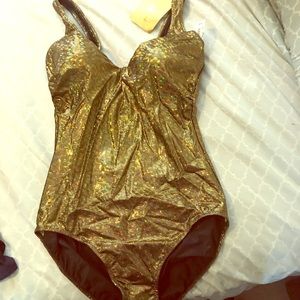 *New with tags" Vintage Gold Gottex swimsuit 12